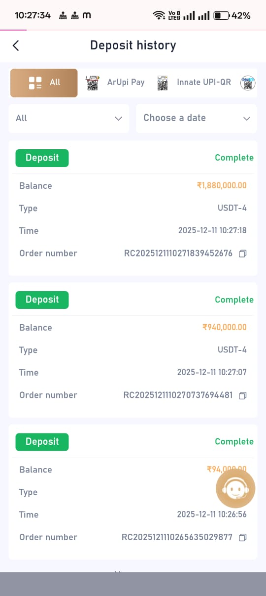 Flash USDT complete transaction
